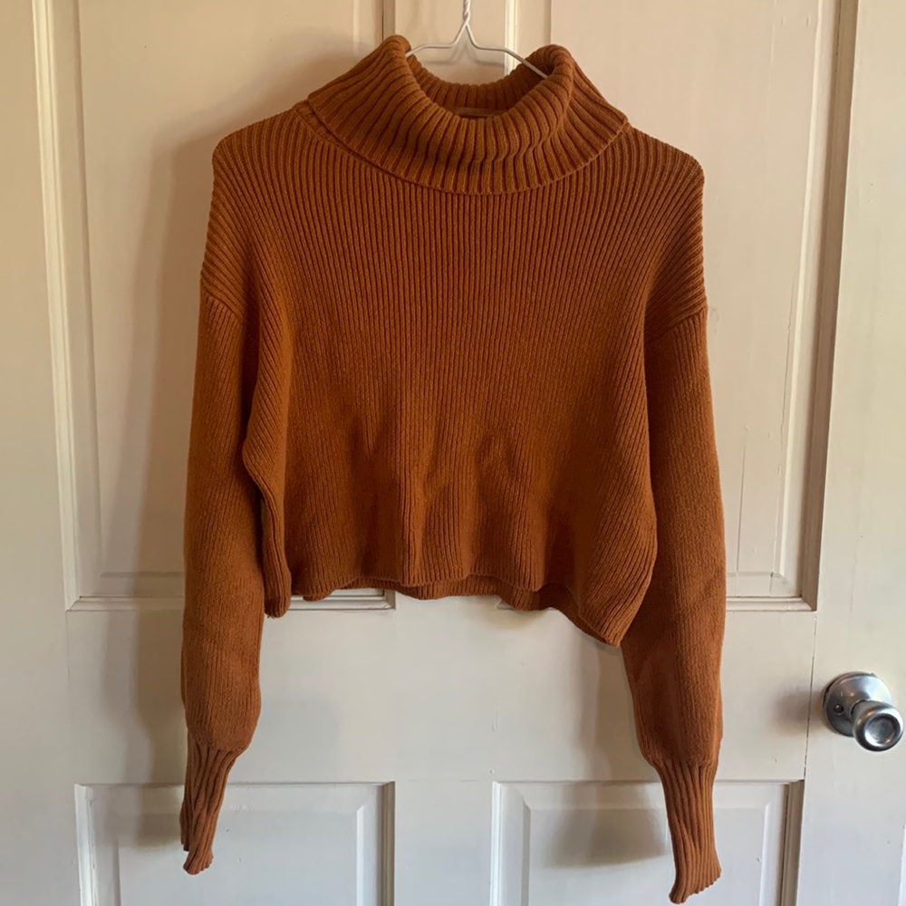 Cropped turtleneck sweater